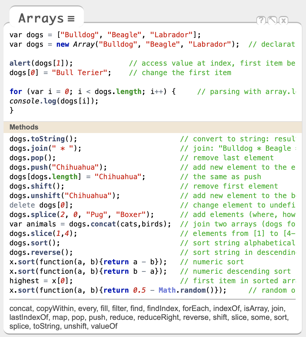 From the JS Cheat Sheet.
