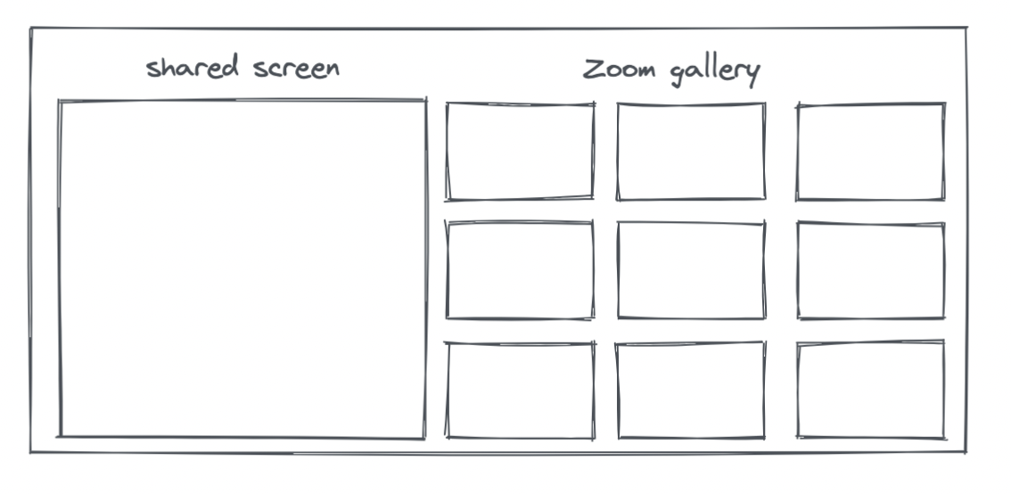 Zoom, with screen sharing